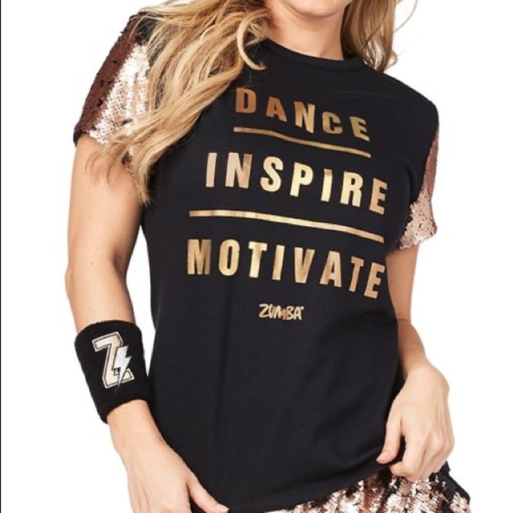 Zumba Glitz +glam top Bold black
